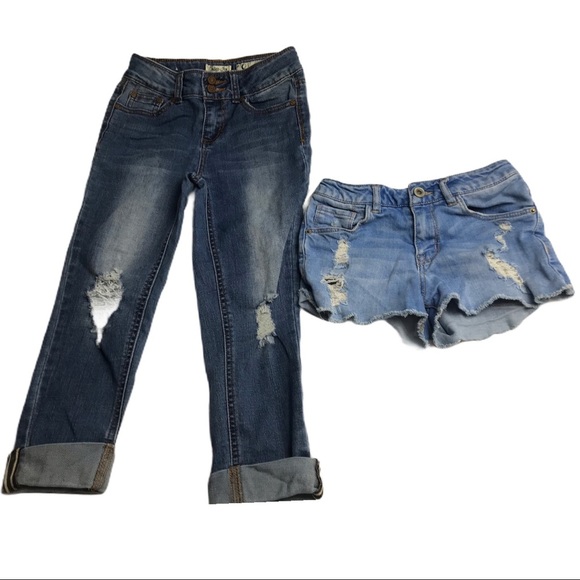 Girls play lot of 2 pcs. INDIGO capri ZARA Jeans 8 - Picture 1 of 14